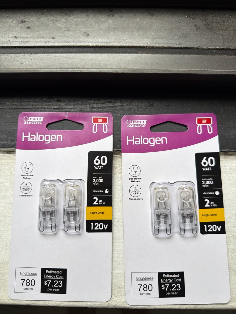 FEIT ELECTRIC Halogen G9 Light Bulbs - 60W, 120V (2 Pack)